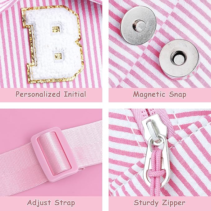 Pink Crossbody Bag, Gifts for Little Girl, Birthday Gifts for 3 4 5 6 7 8 9 Year Old Girls Gift Ideas, Birthday Gift for Girl Kids, Small Initial Belt Bag (Pink R)