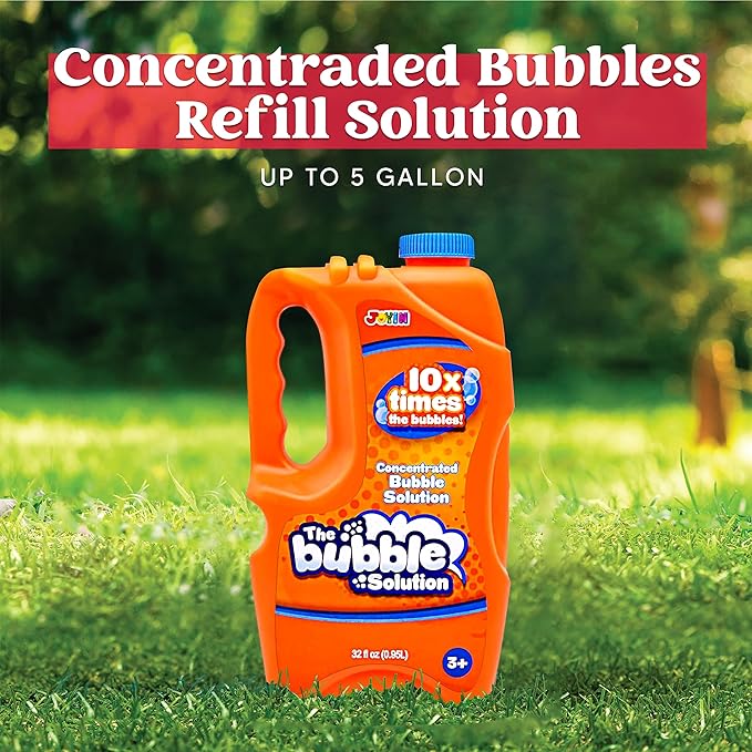 JOYIN 32 oz Bubble Solution Refills (Close to 1L/ 2.5 Gallon), Concentrated Solution for Bubble Machine, Wands, Blower, Easter (Orange)