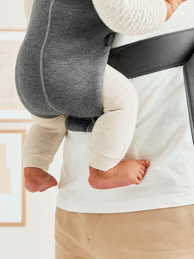BabyBjörn Baby Carrier Mini, Dark Gray, 3D Jersey Infant Carrier (7-25 lbs), Ergonomic, Easy-to-Use