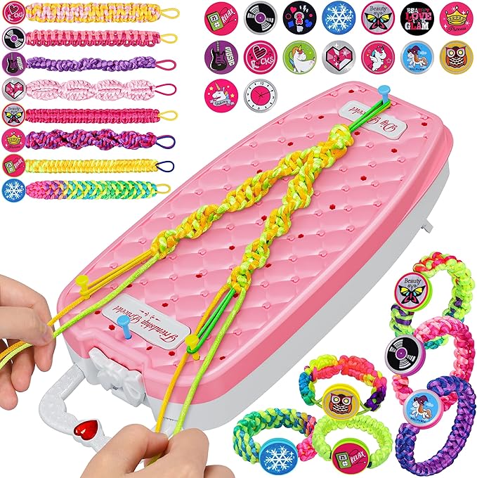 Dpai Friendship Bracelet Making Kit for Girls,DIY Arts and Crafts Toys,Jewelry String Maker Kit,The Best Birthday Gifts Ideas for Girls 6 7 8 9 10 11 12+ Years Old（Pink）