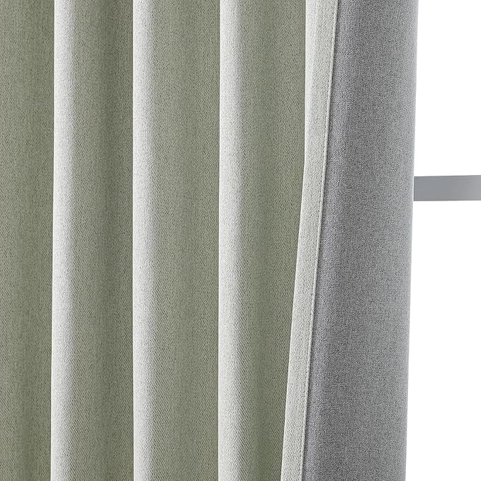 Joydeco Custom Blackout Curtains for Bedroom, Total Blackout Curtains Back Tab & Rod Pocket, Solid Thermal Insulated Window Drapes Luxury Decor for Living Room 1 Panel (Custom Size, Sage Green)