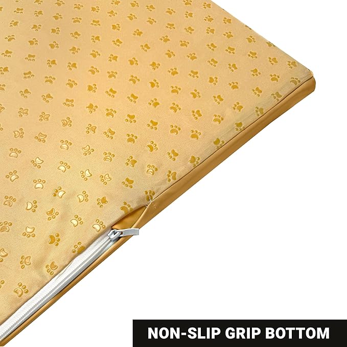 Compatible Baby Play Mat - PU Leather, Foam - Waterproof, Easy to Clean - Plush, High Density Foam - 1.5" Thick - 24" Wide - Colored, Beige - 10-Panel