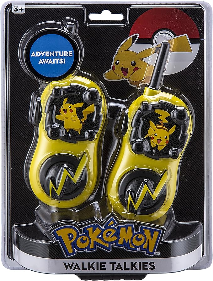 eKids Pokemon Walkie Talkies Pikachu Toys FRS Walkie Talkies for Kids Long Range Static Free Easy to Use For Indoor and Outdoor Games